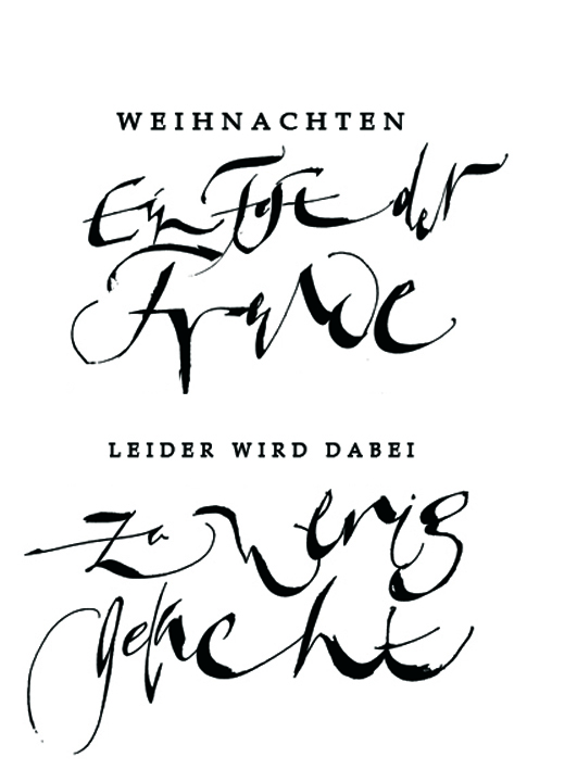 gemeinsam mit der Kalligraphin J.Kühn Weihnachtskarten schreiben im Schloss Philippsruhe.
